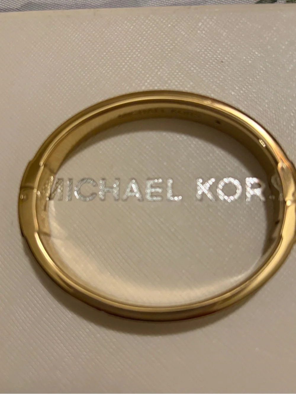 Michael Kors Gold Crystal-Trim Bangle Bracelet